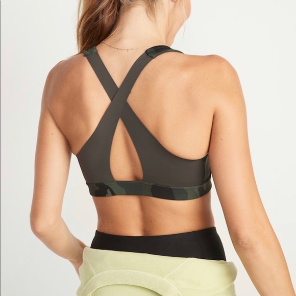 NEW PowerSoft Sports Bra Small Camo Green Padded Medium Support Women’s - Picture 2 of 16